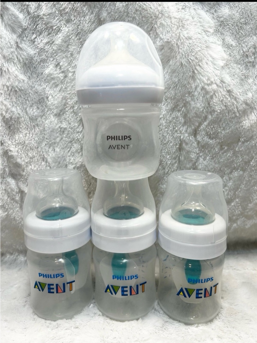 LOT OF 3 Philips Avent Anti-Colic Baby Bottles 4 oz & 1 Regular Bottle